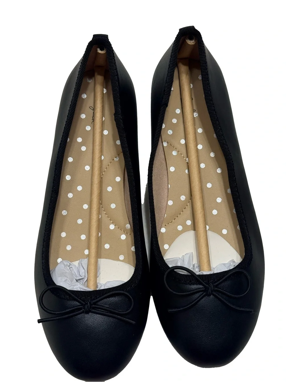 New Cat & Jack Girls' Black Bow Ballet Flats Size 2
